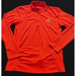Adidas Clima Cool women's bright orange athletic 1/4 zip pullover jacket sz M